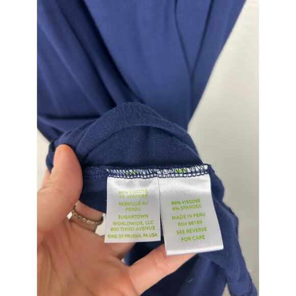 Lilly Pulitzer Lindell Jersey Knit Dress Navy Blue Sz Large Preppy Coastal - Picture 7 of 8